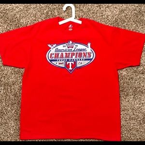 Texas Rangers MLB T Shirt Sz XL red  World Series